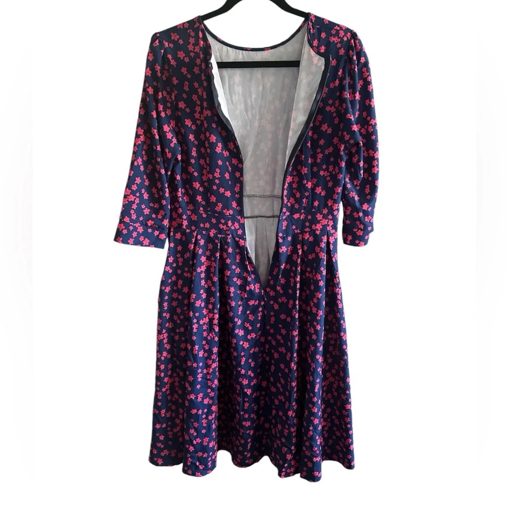 Bestgift || NWOT || Floral Printed Round Neck Midi Dress w/ Pockets - Picture 3 of 5